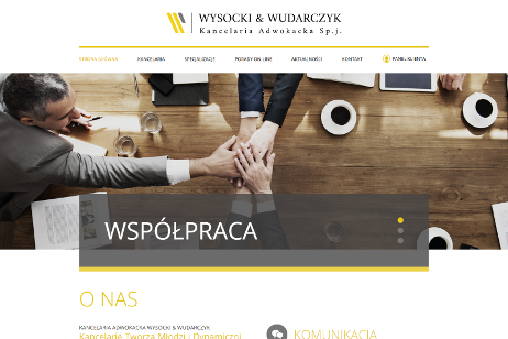projekt strony internetowej dla Wysocki & Wudarczyk - Kancelaria Adwokacka