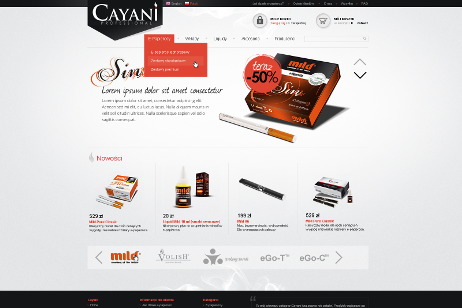 projekt strony internetowej dla Cayani Professional