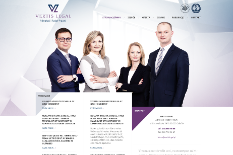 projekt strony internetowej dla Vertis Legal - Adwokaci i Radcy Prawni