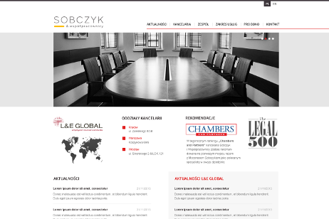 projekt strony internetowej dla Sobczyk & Współpracownicy Kancelaria Radcy Prawnego