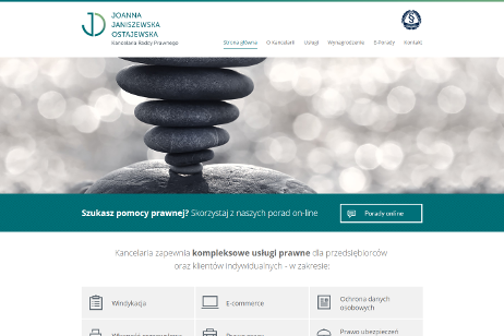projekt strony internetowej dla Joanna Janiszewska Ostajewska - Kancelaria Radcy Prawnego