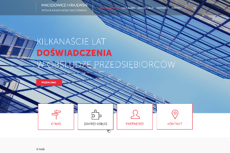 projekt strony internetowej dla Maciesowicz Krajewski - Spółka Adwokacko Radcowska