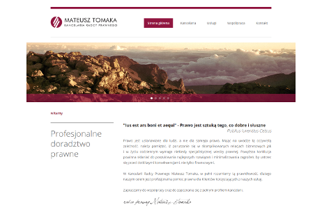 projekt strony internetowej dla Mateusz Tomaka Kancelaria Radcy Prawnego