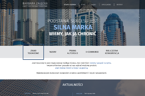 projekt strony internetowej dla Barbara Załęcka - Kancelaria Prawno-Patentowa