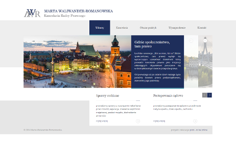 projekt strony internetowej dla Marta Waliwander-Romanowska Kancelaria Radcy Prawnego