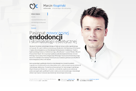projekt strony internetowej dla Marcin Krupiński - Stomatologia