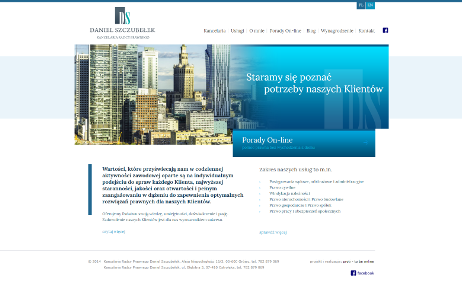 projekt strony internetowej dla Daniel Szczubełek - Kancelaria Radcy Prawnego