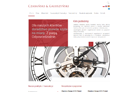 projekt strony internetowej dla Czabański Gałuszyński i Partnerzy - Kancelaria Prawna