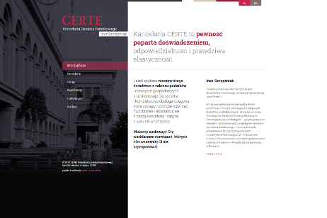 projekt strony internetowej dla CERTE - Kancelaria Doradcy Podatkowego