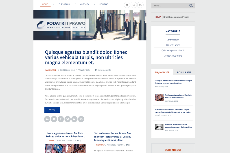 projekt strony internetowej dla Podatki i Prawno - Prawo podatkowe w Polsce