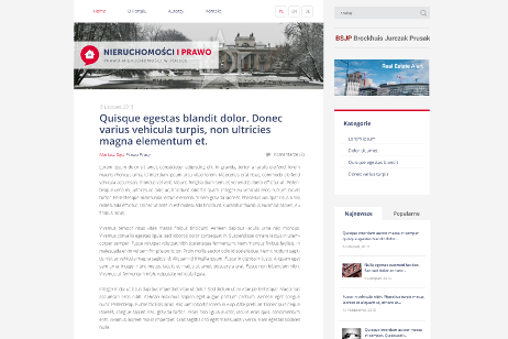 projekt strony internetowej dla Nieruchomości i Prawno - Prawo nieruchomości w Polsce