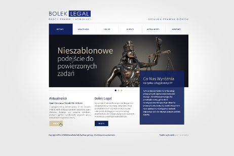 projekt strony internetowej dla BOLEK LEGAL Kancelaria Radców Prawnych
