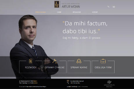 projekt strony internetowej dla Artur Wojan - Kancelaria Adwokacka