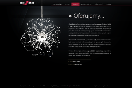 projekt strony internetowej dla Hesmo - producent oświetlenia