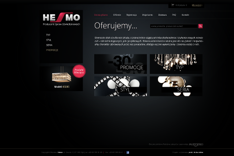 projekt strony internetowej dla Hesmo - sklep internetowy