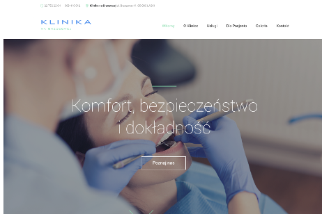 projekt strony internetowej dla Klinika Na Brzozowej