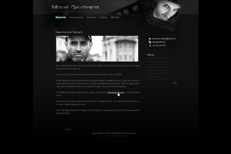projekt strony internetowej dla Miguel Gaudencio - reżyser