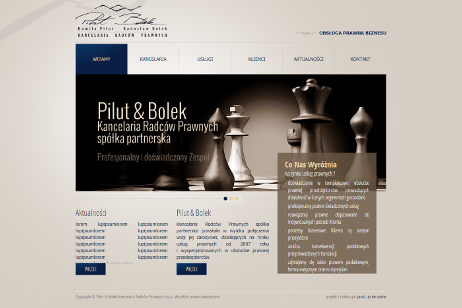 projekt strony internetowej dla Pilut & Bolek - Kancelaria Radców