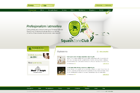 projekt strony internetowej dla Squash Zone Club