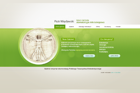 projekt strony internetowej dla Piotr Więcławski - stomatologia