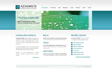 projekt strony internetowej dla ADAMUS - Kancelaria Radców
