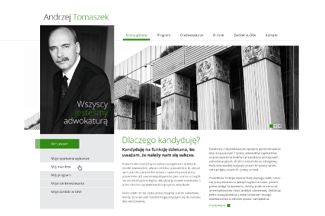 projekt strony internetowej dla Adnrzej Tomaszek - Adwokat