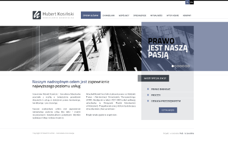 projekt strony internetowej dla Hubert Kosiński - Kancelaria Adwokacka