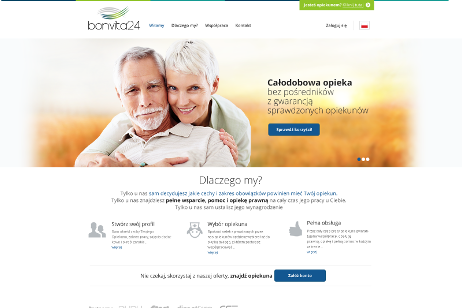 projekt strony internetowej dla Bonvita24 - Portal für Pflegebedürftige