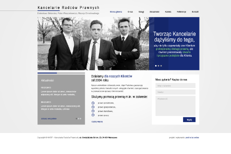 projekt strony internetowej dla WKRP - Kancelaria Radców Prawnych