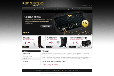 projekt strony internetowej dla Kami&Jacques London