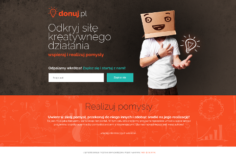 projekt strony internetowej dla donuj.pl - wspieraj i realizuj pomysły